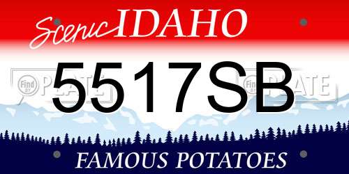 5517SB Idaho License Plate