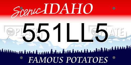 551LL5 Idaho License Plate
