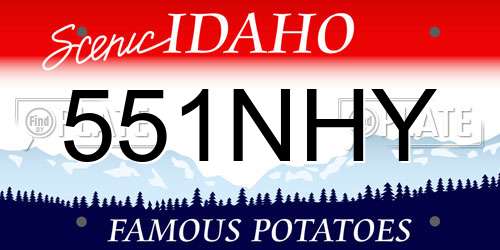 551NHY Idaho License Plate