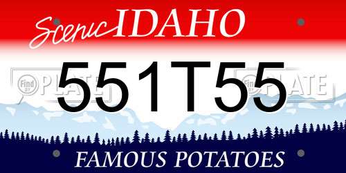 551T55 Idaho License Plate