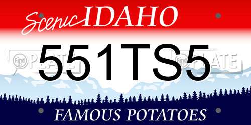 551TS5 Idaho License Plate