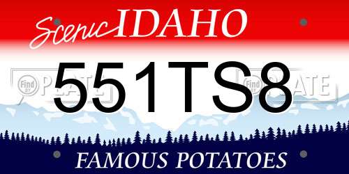 551TS8 Idaho License Plate