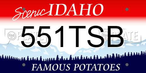 551TSB Idaho License Plate