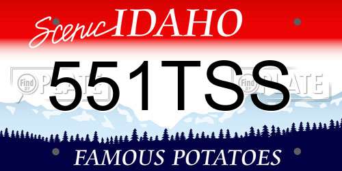 551TSS Idaho License Plate