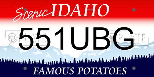 551UBG Idaho License Plate