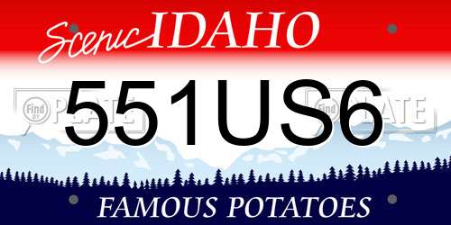 551US6 Idaho License Plate
