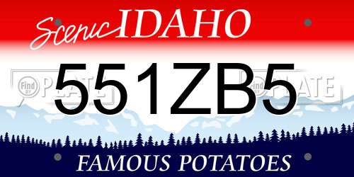 551ZB5 Idaho License Plate