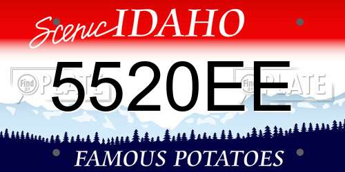5520EE Idaho License Plate