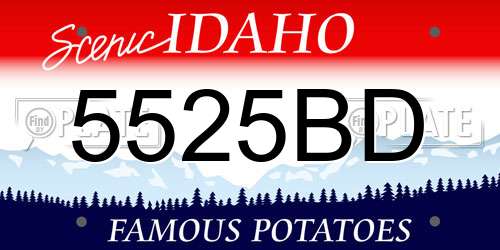 5525BD Idaho License Plate