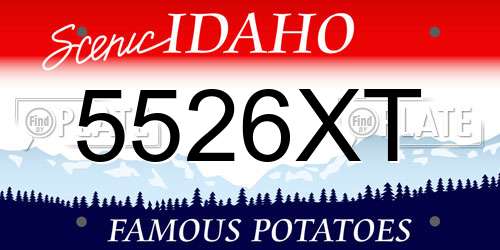 5526XT Idaho License Plate