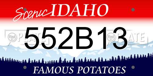 552B13 Idaho License Plate