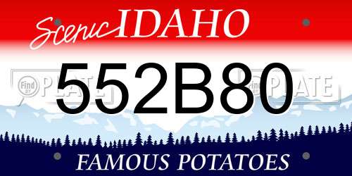 552B80 Idaho License Plate