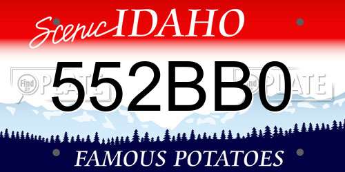 552BB0 Idaho License Plate