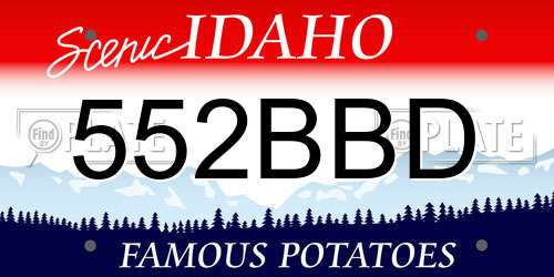 552BBD Idaho License Plate