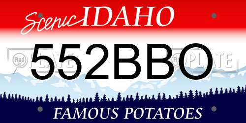 552BBO Idaho License Plate