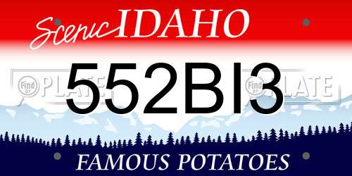 552BI3 Idaho License Plate