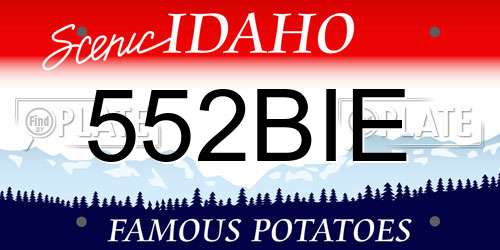 552BIE Idaho License Plate