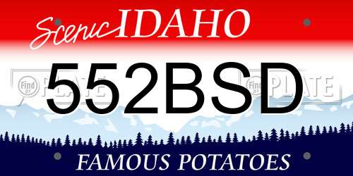 552BSD Idaho License Plate