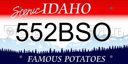 552BSO Idaho License Plate