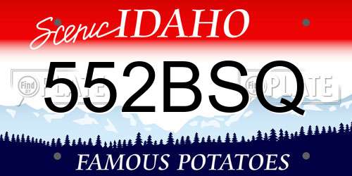 552BSQ Idaho License Plate