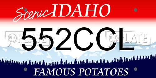 552CCL Idaho License Plate
