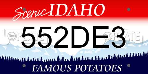552DE3 Idaho License Plate