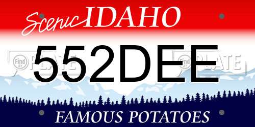 552DEE Idaho License Plate