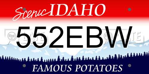 552EBW Idaho License Plate