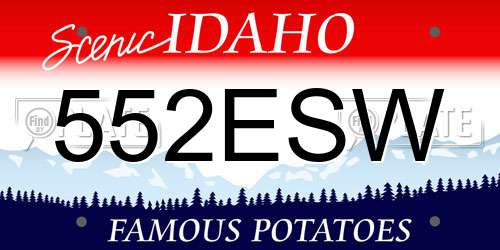 552ESW Idaho License Plate