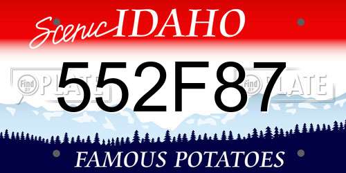552F87 Idaho License Plate
