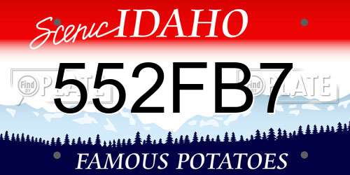552FB7 Idaho License Plate