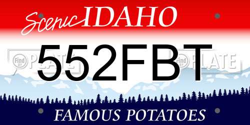 552FBT Idaho License Plate