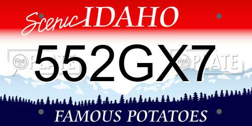 552GX7 Idaho License Plate