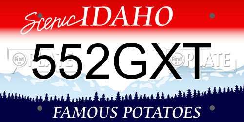 552GXT Idaho License Plate