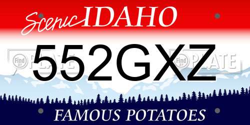 552GXZ Idaho License Plate