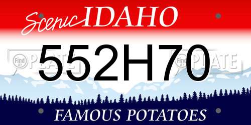 552H70 Idaho License Plate
