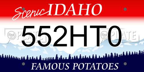 552HT0 Idaho License Plate