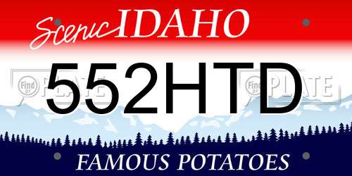 552HTD Idaho License Plate