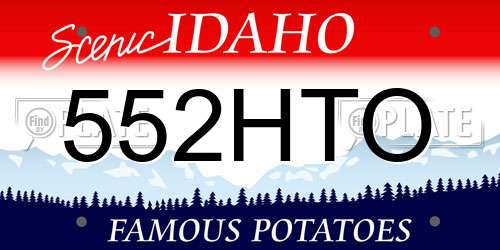 552HTO Idaho License Plate