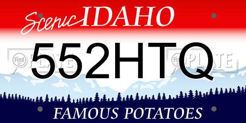 552HTQ Idaho License Plate