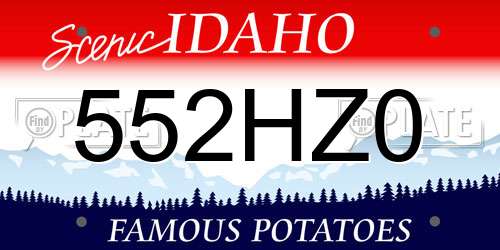 552HZ0 Idaho License Plate