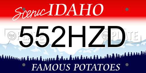 552HZD Idaho License Plate