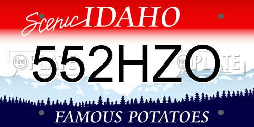 552HZO Idaho License Plate