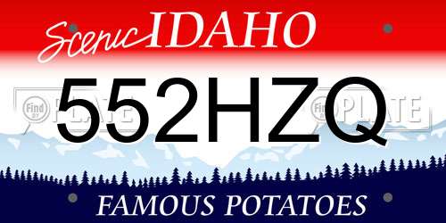 552HZQ Idaho License Plate