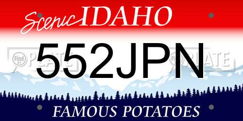 552JPN Idaho License Plate