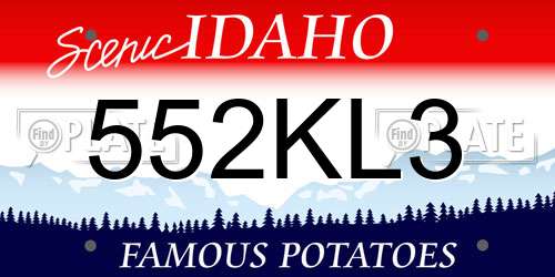 552KL3 Idaho License Plate