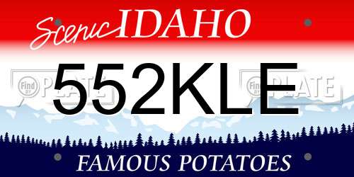 552KLE Idaho License Plate