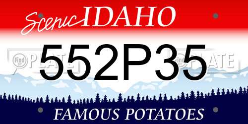 552P35 Idaho License Plate
