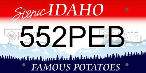 552PEB Idaho License Plate