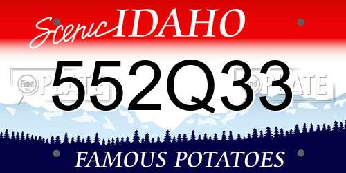 552Q33 Idaho License Plate